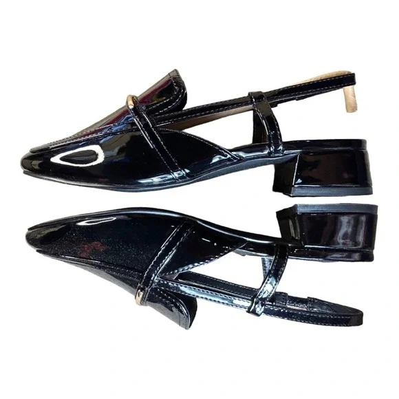 Steve Madden CALIBRI BLACK PATENT Slingback shoes - Picture 6 of 13